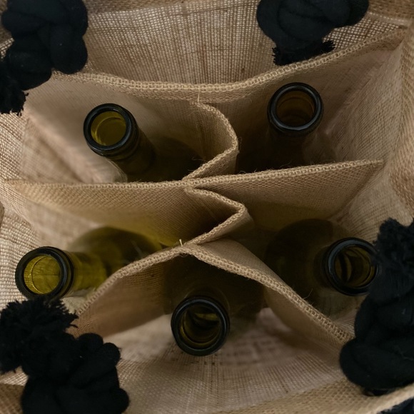 Fun Phrase Burlap Wine Tote 👠 🍷 🎂 - Picture 3 of 9